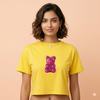 Yellow Bear Graphic Crop Tee