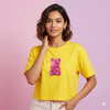 Yellow Bear Graphic Crop Tee