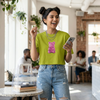 Pink Gummy Bear Lime Green Crop T-Shirt
