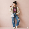 Pink Gummy Bear Brown Crop T-Shirt