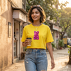Yellow Bear Graphic Crop Tee