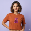 Pink Gummy Bear Rust Crop T-Shirt