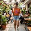 Pink Gummy Bear Rust Crop T-Shirt