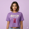 Purple Bear Graphic Crop Tee