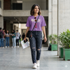 Purple Bear Graphic Crop Tee