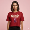 Crimson Red Graphic Crop Tee