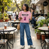 Pink Gummy Graphic Crop Tee