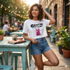 White Gummy Graphic Crop Tee