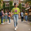 Lime Green Teddy Graphic T-Shirt